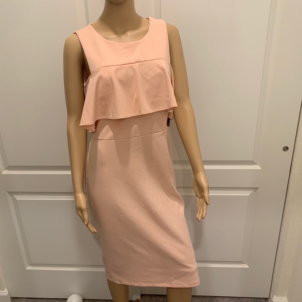 Beautiful ruffled chest midi dress